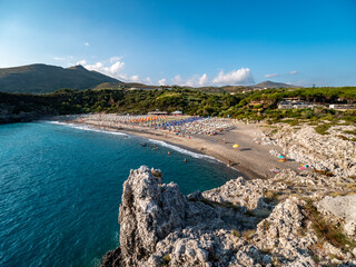 Capogrosso beach on the Tyrrhenian Sea near Marina di Camerota. Salerno, Campania, Italy