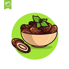 Dates Fruit Vector Illustration for Ramadan 