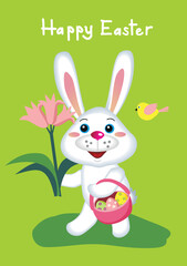 The rabbit goes to visit at Easter.