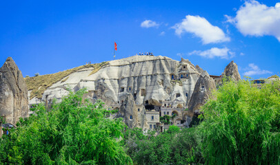 Fototapeta premium Famous cave houses in the Cappadocia, Turkey