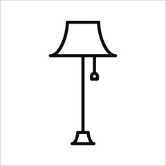 table lamp icon on white background. color editable