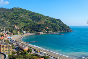 Levante resort city in Italian Park national Cinque Terre seashore