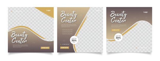 Beauty Center Makeup Social media post Banner Square Flyer Template Design