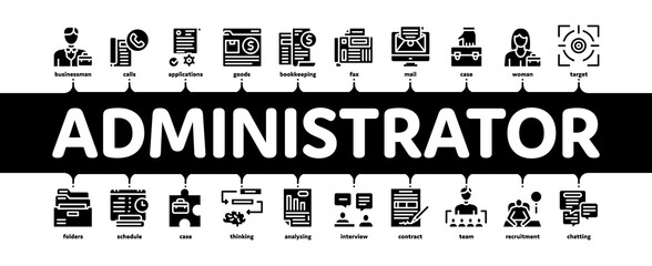 Administrator Business Minimal Infographic Banner Vector