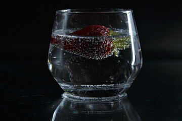 glass of water and ice