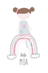 Birth poster for baby.Hello Mia