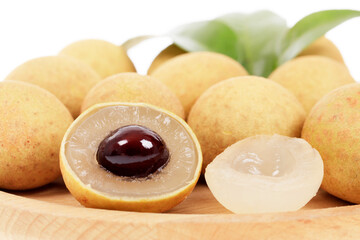 Fresh longan isolated on white background