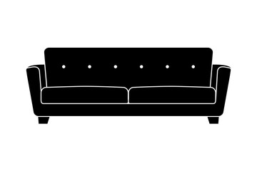 Sofa icon isolated on white, vector illustration