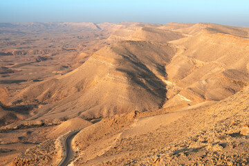 Aerial view of the Big Crater (HaMakhtesh HaGadol), Israel.