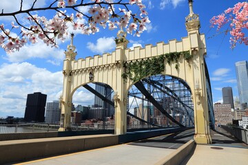 Spring in Pittsburgh city