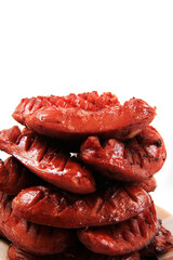 grilled sausages isolated