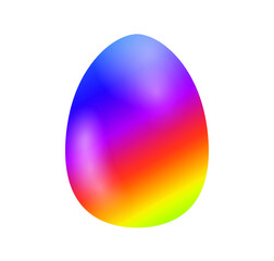 Rainbow color egg isolated on white background. Colorful egg vector.