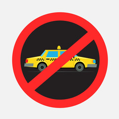 prohibited cab taxi driving sign sticker