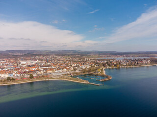 Die Stadt Radolfzell am Bodensee mit dem Yachthafen