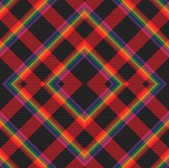 Rainbow Argyle Plaid Tartan textured Seamless Pattern Design