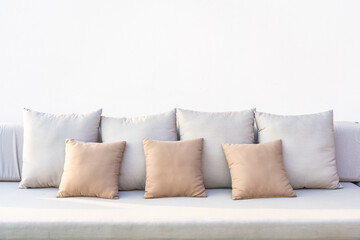Comfortable pillow on sofa decoration interior of room