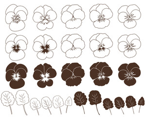 パンジー_ビオラ01-線画