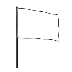 Blank flag illustration. Contour flag on white background.