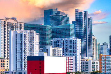 Miami city skyline with copy space, Florida, USA