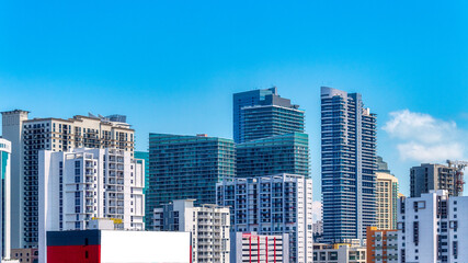 Fototapeta na wymiar Miami city skyline with copy space, Florida, USA