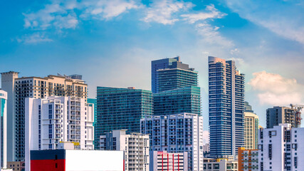 Obraz premium Miami city skyline with copy space for advertisement, Florida, USA