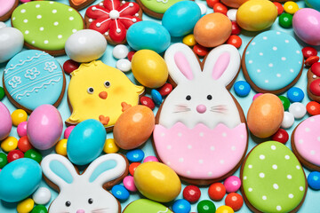 Obraz premium Easter gingerbread and sweets for celebration