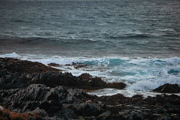 Fototapeta na wymiar close up of strong waves in the ocean