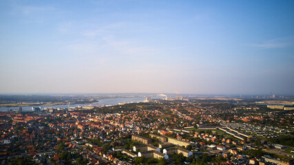 Fototapeta na wymiar panorama view of beautiful danish city