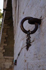 Love locks near Tiber river in Rome