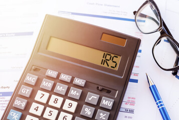Word IRS - Internal Revenue Serviceon the display of a calculator on financial documents