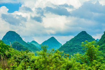 Landscape with mountains in summer