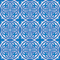pattern, blue floral pattern for oriental tiles