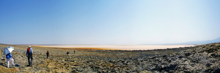 Fototapeta na wymiar Panorama de Dallol, zone volcanique en Ethiopie