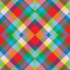 Rainbow Pastel Argyle Plaid Tartan textured Seamless Pattern Design