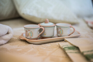 Juego de tazas de cafe de porcelana
