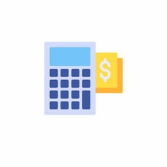 Financial calculator icon in flat icon style. Vector flat illustration