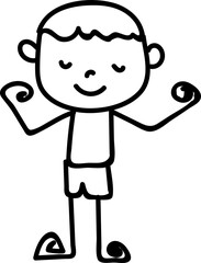 Kid cartoon hand draw sign design