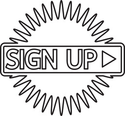 Sign up  button sign design