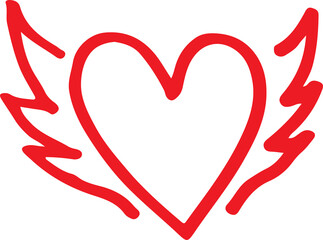 Heart hand draw icon sign design