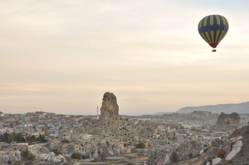 Cappadocia hot air balloon tour aerial view Mount Erciyes sunrise and valleys 2016