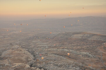 Cappadocia hot air balloon tour aerial view Mount Erciyes sunrise and valleys 2016