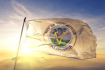 Victorville of California of United States flag waving on the top