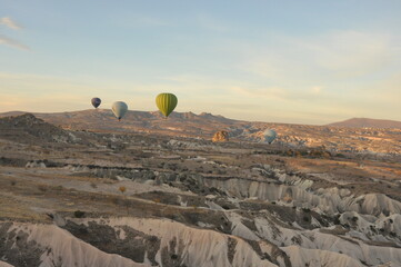 Cappadocia hot air balloon tour aerial view Mount Erciyes sunrise and valleys 2016