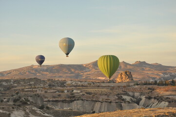 Cappadocia hot air balloon tour aerial view Mount Erciyes sunrise and valleys 2016