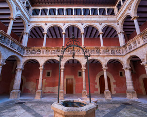 Fototapeta na wymiar Patio, The Royal Colleges, Tortosa Town, Terres de l'Ebre, Tarragona, Catalunya, Spain