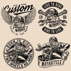 Fototapeta premium Custom motorcycle monochrome designs