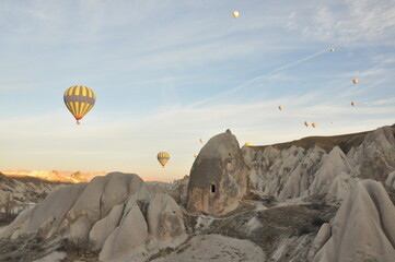 Cappadocia hot air balloon tour aerial view Mount Erciyes sunrise and valleys 2016