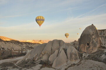 Cappadocia hot air balloon tour aerial view Mount Erciyes sunrise and valleys 2016