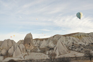 Cappadocia hot air balloon tour aerial view Mount Erciyes sunrise and valleys 2016
