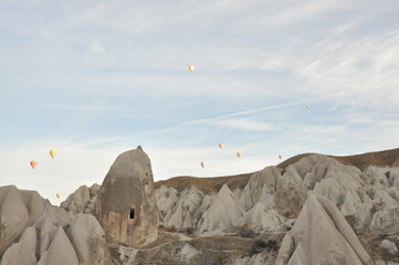 Cappadocia hot air balloon tour aerial view Mount Erciyes sunrise and valleys 2016